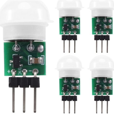 Sensore PIR AM312, confezione da 5 mini sensori di movimento per esterni, modulo piroelettrico a infrarossi umani (1/4)