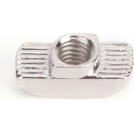 100 écrous en T, nickelés, en acier au carbone, connecteurs coulissants pour profilés en aluminium (M6) (1/5)