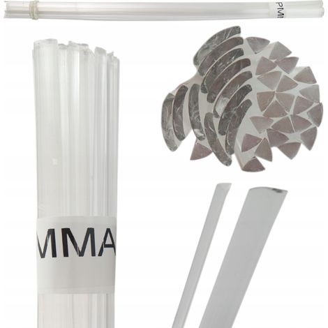 Tira triangular de aglutinante transparente de PMMA de 100 g para soldar grietas en plexiglás. (1/5)