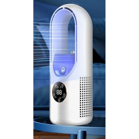 WK Bladeless Misting Fan – 3-in-1: Kühlung, Belüftung und Luftbefeuchtung – 6 Geschwindigkeitsstufen – USB-Anschluss – Leiser Betrieb – Timer – Nachtlicht – Kühlmodus (1/5)