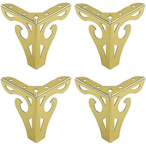 Quatre pieds de table basse en fer forgé de style européen, 10 cm, dorés, accessoires de meubles à monter soi-même, vis incluses. (1/5)