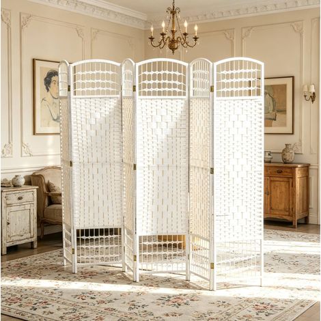 Stilvolle Paravent-Lösung für moderne Interieurs,Vielseitiger Faltbildschirm,Elegante Sichtschutz-Wand(nur mit 6 Panels Partitionsteiler,nur 1pcs Partitionsteiler) (1/5)