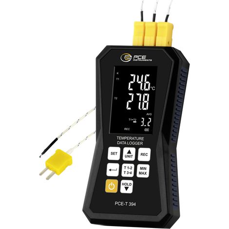 PCE Instruments 4-Kanal-Thermometer mit Datenlogger PCE-T 394 Messbereich -210 … 1370 °C Thermoele (1/5)