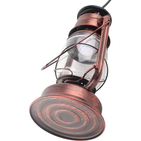 Lanterne vintage d'extérieur avec poignée LED, lampe à poignée pour décoration de fête à thème à la maison (1/5)