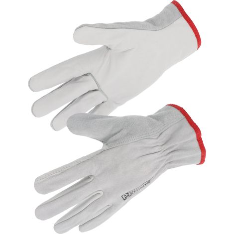 10 paires de gants paume fleur de bovin / dos croute, coloris naturel 50 FC PROSUR - Taille: 11 (1/3)