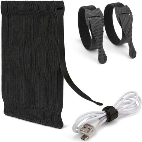 Packung mit 120 wiederverwendbaren Nylon-Kabelbindern (200 mm x 12 mm), verstellbare Klett-Kabelbinder, Kabelmanagement für Büro, Haushalt, Garten und mehr