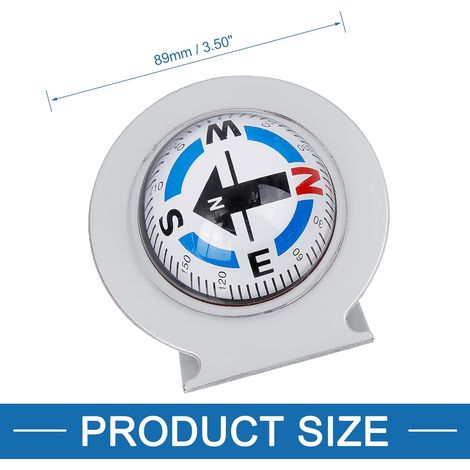 Boule décorative auto-adhésive et ajustable pour tableau de bord de voiture, inspirée des boussoles. (1/4)
