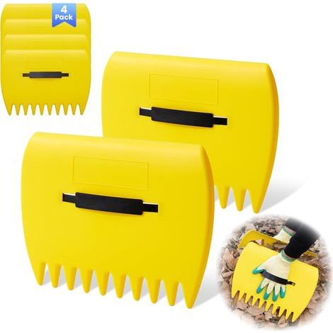 2 Pairs of Leaf Rakes - Ergonomic and Lightweight Design to Collect Leaves Effortlessly, Robust Leaf Rake with Handle - for Cleaning Lawn, Yard and Garden Debris (1/5)