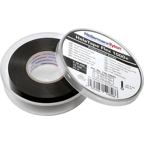 Ruban isolant HelaTape Flex 1000+ HellermannTyton 710-10610 noir (L x l) 33 m x 19 mm 1 pc(s)