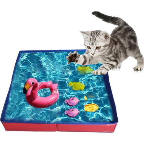 Piscine Pataugeoie Pliable Et Tanspotable , ouge, Caée, 50x50x10 Cm, Pou Animaux De Compagnie Et Enfants (1/4)