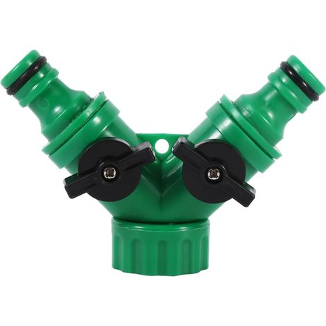 2-Wege-Schlauchverteiler, Schlauchanschluss, Tropfbewässerung, Gartenschlauch mit Y-Ventil, Wasserhahn-Adaptergriff (1/5)