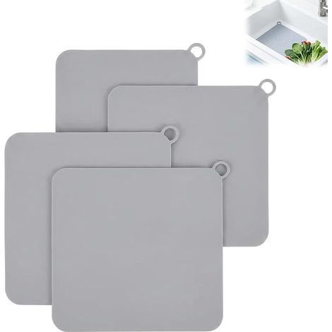 4 x Anti-Odour Silicone Shower Plugs, Drain Cover 20 x 20 cm, Bathroom Sink Stoppers, Anti-Odour and Insect Proof, Waterproof Protection for Shower, Kitchen and Toilet (1/5)