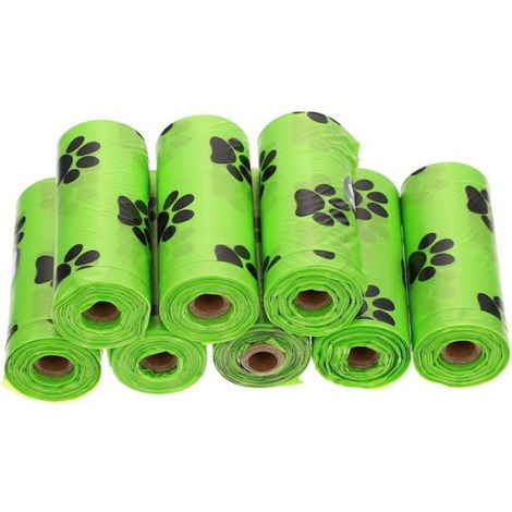 Sac Pour Déchets Animaux - Sac Poubelle Chien Étanche En PE - Pour Promenade Extérieure Avec Chien Ou Chat - 8 Rouleaux (1/5)