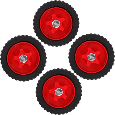 JSSEVN-4 Piezas Ruedas auxiliares para cortacésped, ruedas de soporte de repuesto para desbrozadora, jardinería, para cortacésped de empuje (1/5)