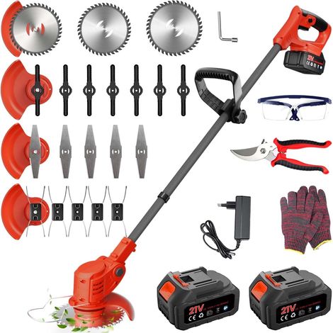 Débroussailleuse Electrique sans Fil 800W, Débroussailleuse Batterie, avec 2 Batteries 4.0Ah et 4 Lames (1/5)