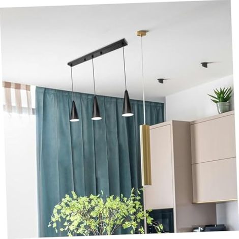 Plaque de Plafond Auvent Moderne en Fer Rectangulaire, Noire pour Luminaire (1/5)