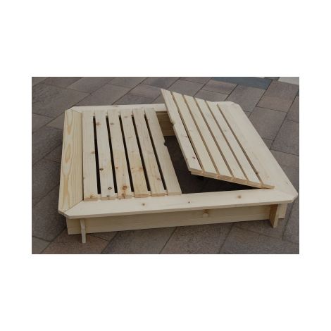SANDKASTEN M.DECKEL 120X120CM UNBEHANDELT, NADELHOLZ NATUR