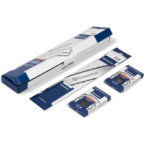 Jeu de guide-chaîne + 2 chaînes Husqvarna 325 1.3 64 maillons SP33G 345 445 450