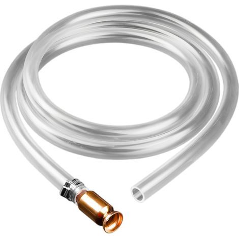 Pompe Siphon Manuelle avec Embout Cuivre et Collier, Tuyau PVC Transparent pour Transfert Essence Gasoil Eau, Kit Vidange Aquarium et Liquides, Auto-amorçage Secoueur Facile à Utiliser (1/5)