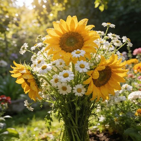 Mélange Graines Fleurs 2500 pcs – Tournesol et Camomille, Attire Abeilles et Pollinisateurs, Jardin Naturel et Balcon Fleuri (1/5)