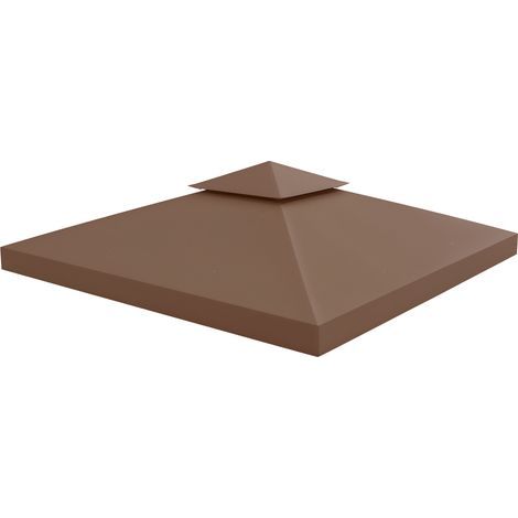 Ersatzdach für Gartenpavillon, Ersatzplane für Gartenlaube/Zelt, 3 x 3 m, braun