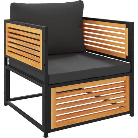 Sedia da Giardino con Cuscini in Legno Massello di Acacia vidaXL (1/5)