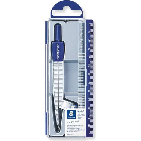 Compas de précision - STAEDTLER - 550 55 - Longueur 124,2 mm - Étui à clapet - Aiguille obtuse (1/2)