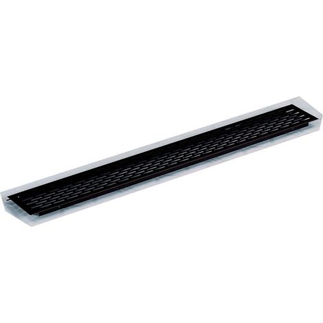 Itar – Grille aération VMC aluminium noir 550 mm – Encastrement 515 x 58 mm – Fixation encastrée pour applications intérieures (1/7)