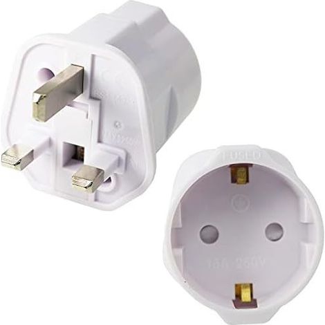 Europäischer Steckeradapter auf US-Stecker – 2 Stück – Typ C/E/F auf Typ A/B – 16 A – 3200 W – Weiß (1/5)
