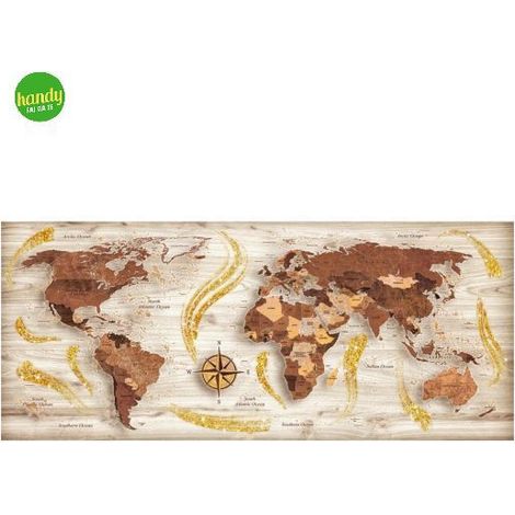 Quadro Lupia planisfero vintage 52 x 122 cm