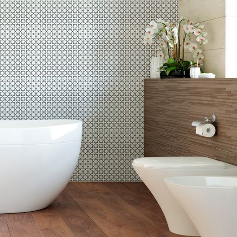 Sticker Mural Carrelage adhésif Cuisine Salle de Bain - 24 STICKERS CARRELAGES ORIENTAL JEMMAL - 24stickers10x10cm (1/5)