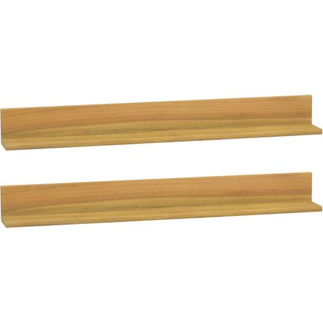 Mensole da Parete 2 pz 90x10x10 cm in Legno Massello di Teak vidaXL (1/5)