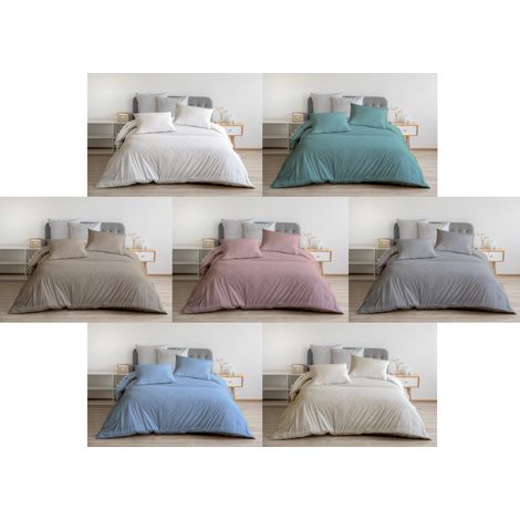 Sacco Copripiumino In 100% Cotone Percalle Made In Italy In Tinta Unita, misuraPiazza E MezzacoloreBeige