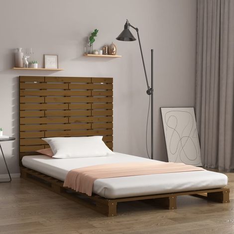Cabecero cama pared madera maciza pino marrón miel 96x3x91,5 cm vidaXL (1/5)