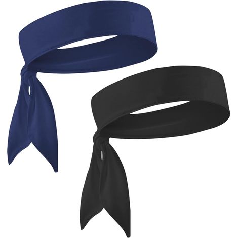 Conjunto de 2 cintas para la cabeza para hombre y mujer, cinta para el sudor, transpirable, elástica, antideslizante, que absorbe la humedad, para correr, hacer ejercicio, ciclismo, yoga, tenis, antit (1/5)