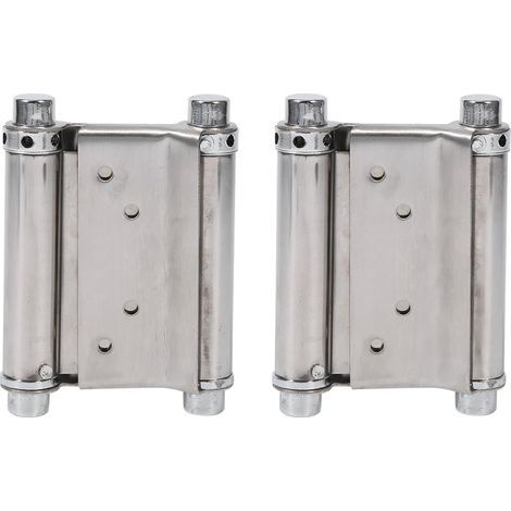 2Pcs Charnières À Ressort Double Action en Acier Inox Charnières de Porte de Saloon Gond Porte Battante, Capacité de Charge Jusqu'à 15 Kg (1/4)