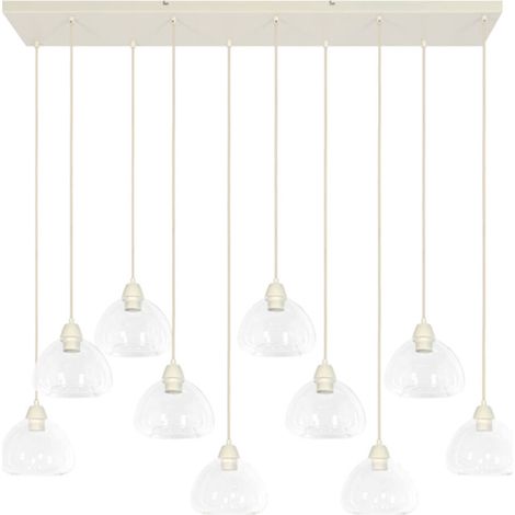 Light & Living - hängeleuchte - Bisho - beige - glas - große
