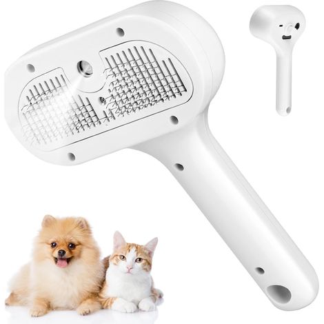 Spazzola a vapore 3 in 1 per gatti, spazzola massaggiante multifunzionale con funzione vapore e getto d'acqua, spazzola per gatti con funzione acqua, spazzola per cani per rimuovere il pelo degli anim (1/5)