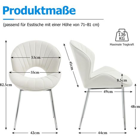 Chaise de cuisine velours chaise repas dossier évidé incurvé assise coussinée sans accoudoirs pieds argentés ivoire (1/5)