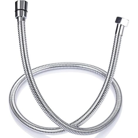 Flexible de douche anti-torsion de 1,5 m en acier inoxydable, flexible de douche universel G 1/2 avec raccord standard, accessoire de salle de bain, adaptable à toutes les douches à main. (1/4)