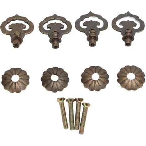 Pair 4 Poignées de Tiroir Style Vintage Bronze, Forme Nuages Auspicieux, pour Meubles Anciens et Boîtes Décoratives DIY (1/5)