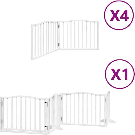 Puerta de seguridad para mascotas puerta plegable 12 paneles madera de álamo blanco 020023151 (1/5)