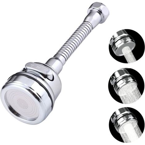 3-Mode Kitchen Sink Faucet Spray Head Extension 20cm for M22 External-Internal Thread (1/4)