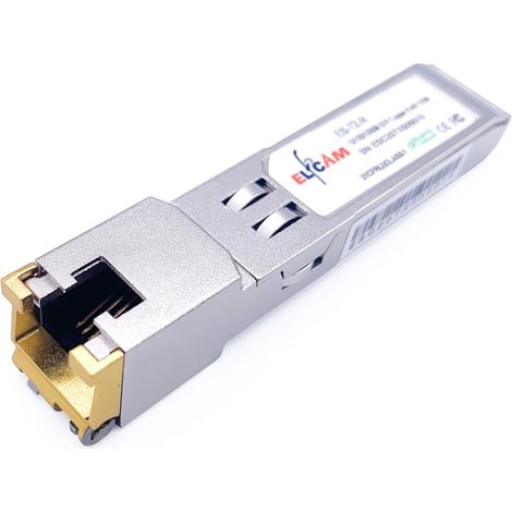 Elfcam® - 10Gb SFP+ Transceiver Module en RJ45, Compatible avec PCIe Cartes Réseau 10Go de Intel X710, 10G SFP+ Module de Transceiver (10Gbase-T), Jusqu'à 30 Mètres sur Un Câble Ethernet Cat7/ Cat8