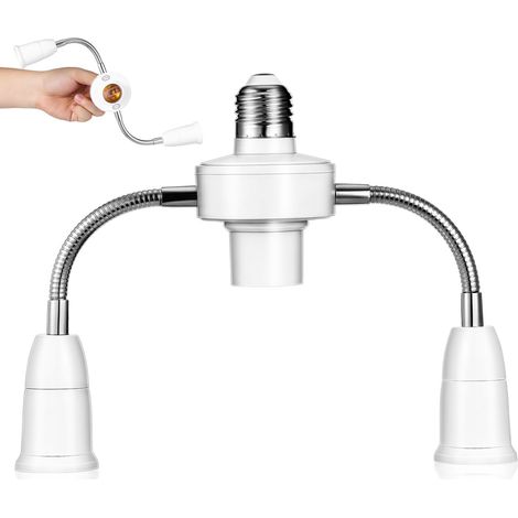 Adaptateur D'ampoule E27 Multi-têtes Flexible 3 Voies avec Douille Pivotante 360°, Rallonge de Douille pour Éclairage Domestique, Montage Électrique, Lot (1/5)
