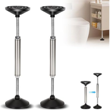Barra de soporte telescópica,38-52 cm,sistema de soporte ajustable,soporta hasta 300 kg de carga,lavabos y armarios de baño (2 piezas) (1/5)