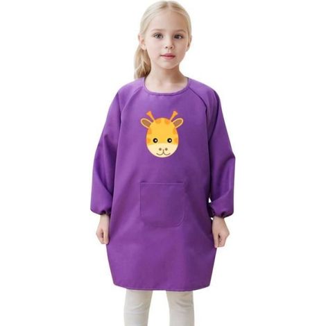 Tablier Enfant - Polyester Doux - Poche Avant - Liens Réglables - Pour Peinture Jardinage Cuisine - 2 Pièces (1/4)