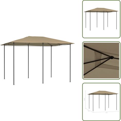 Belvédère 3x4x2,6 m Taupe 160 g/m² - Auvent - Gazebo - Parasol - Terrasse - Jardin (1/5)