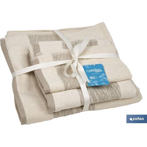 juego de 3 toallas nature 600 g/m2  gama alma 30x50  50x100  70x140 cm (1/4)