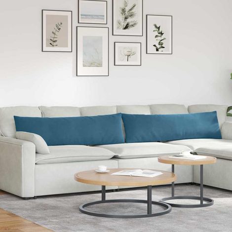 Sofakissen 2 Stück Blau 145 x 40 cm Cordstoff